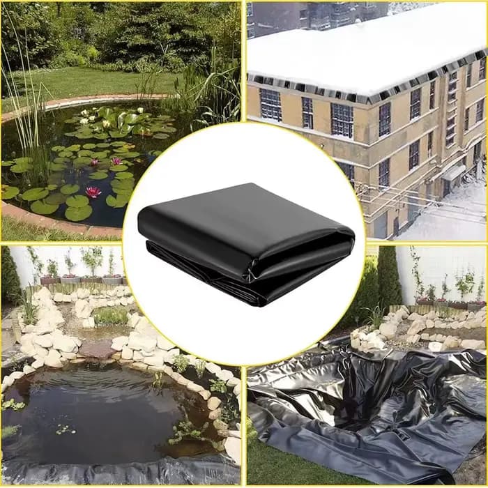 Membrane de bassin noire imperméable et flexible pour l'aquaculture, accessoire de jardinage extérieur pratique, durable et réutilisable