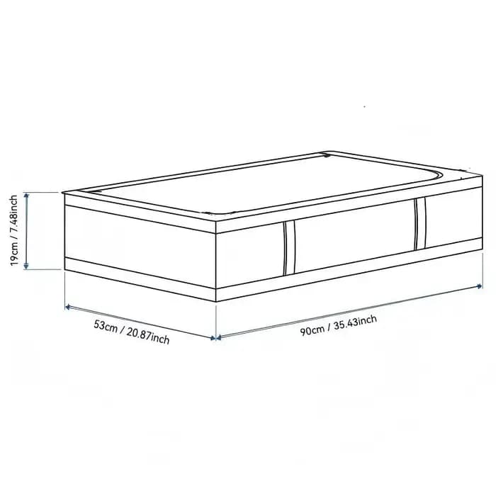 Boîte de rangement pliable pour le dessous du lit avec couvercle à fermeture éclair scellée, utilisation optimisée de l'espace sous le lit de la chambre