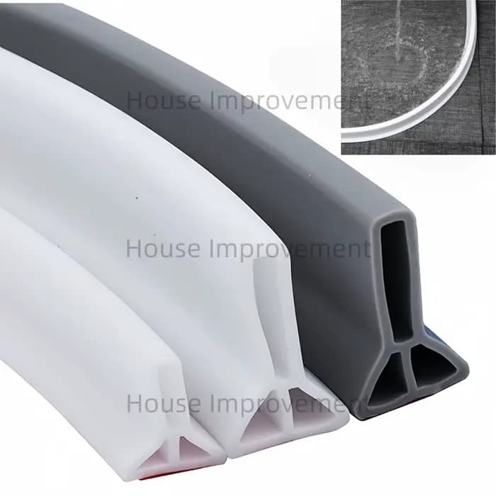 Barrière d'eau de douche pliable, bande de silicone autocollante, protection anti-éclaboussures, seuil de douche flexible