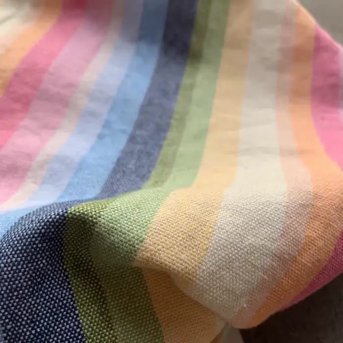 Tissu en coton et lin rayé tissé coloré, pour robes et pantalons, haut de gamme, personnalisé, matériel pour vêtements de printemps et d'automne, texturé Premium