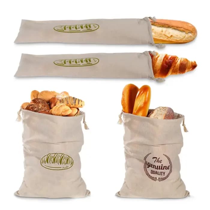 Sacs à pain en lin réutilisables avec cordon de serrage pour pain artisanal fait maison, sac de rangement pour pain en lin, sacs à pain en lin pour baguette