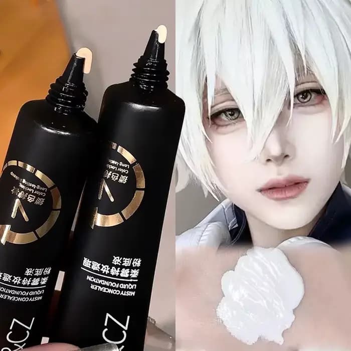 Fond de Teint Liquide Blanc Couvrance Totale pour Maquillage Gothique d'Halloween – Formule Crémeuse Haute