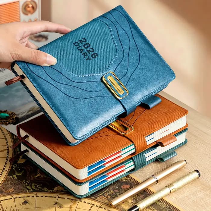 Carnet de planification 2026, bloc-notes, disposition professionnelle, pages audacieuses quotidiennes et couverture rigide renforcée – Design élégant, carnet de planification