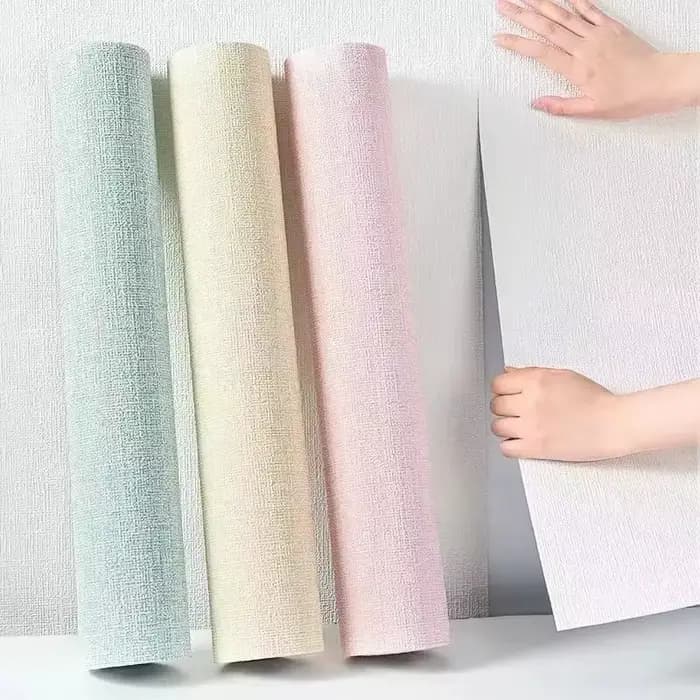 Papier peint autocollant 3D en PVC épaissi, couleur unie, imperméable, pour rénovation murale, 50 cm x 2,8 m/10 m, aspect lin
