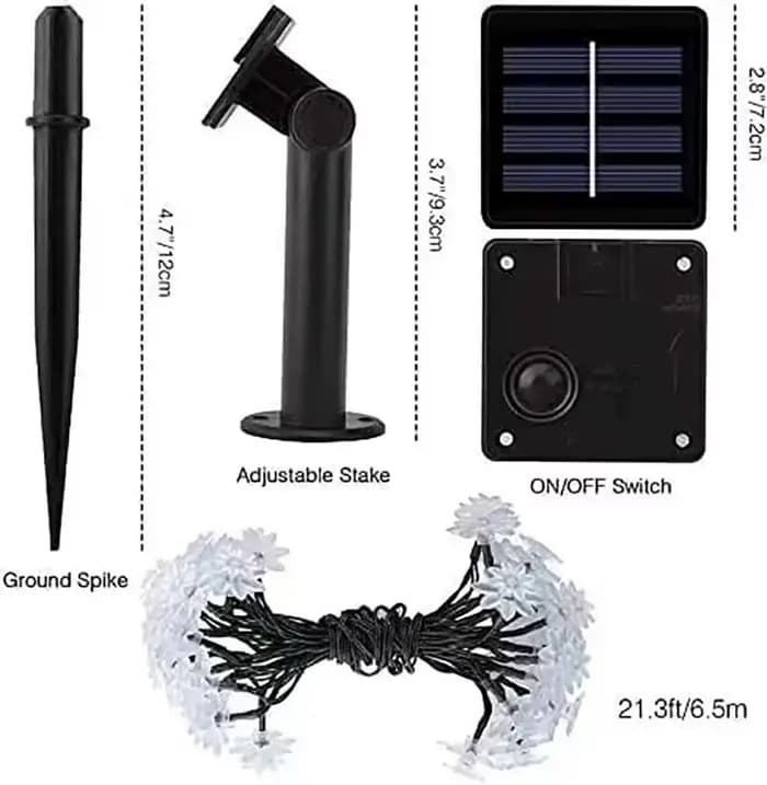 Guirlandes lumineuses solaires en forme de fleur de lotus, 100/50/20 LED, lumières féériques à double couche en forme de fleurs de cerisier pour jardin, clôture, patio, cour, Noël