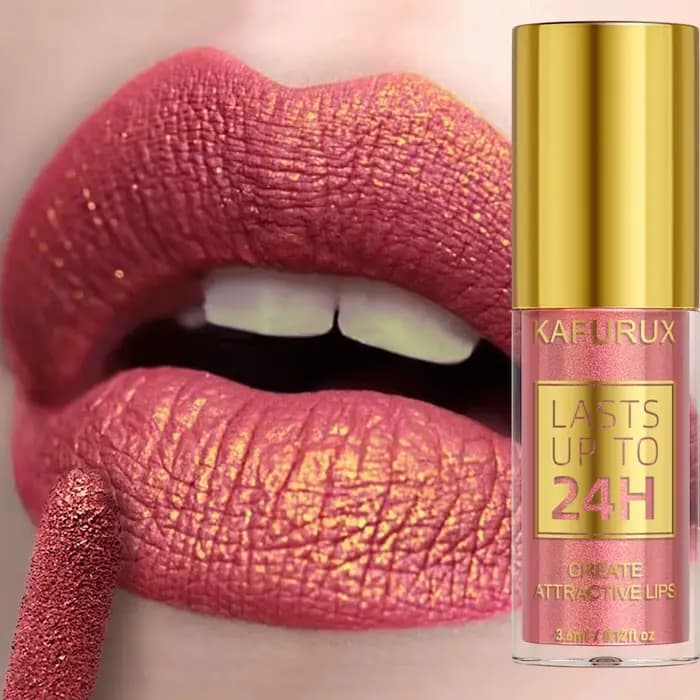 Rouge à lèvres métallique à paillettes