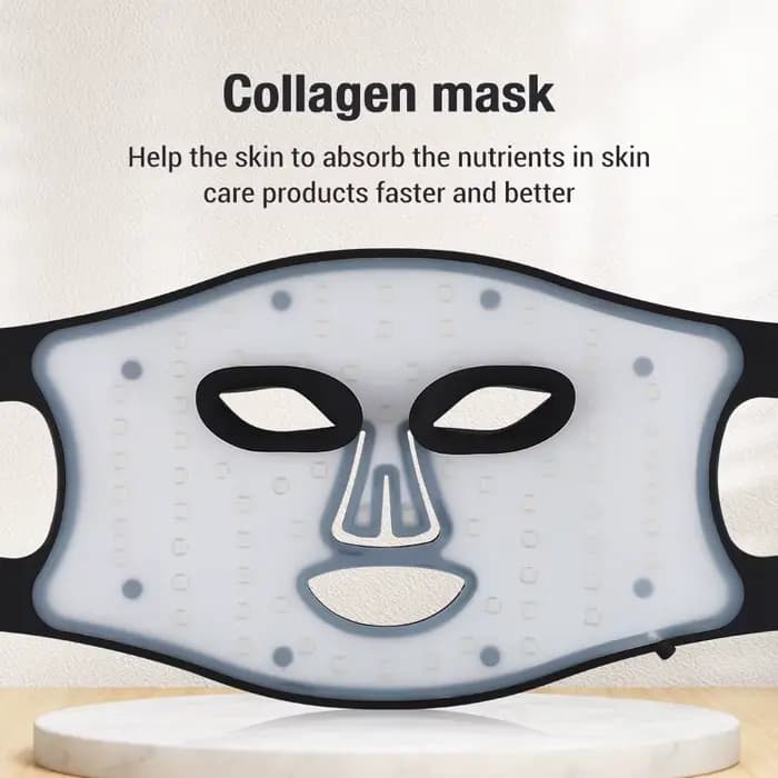 Masque LED Visage 4 Couleurs, Appareil de Soin de la Peau à Lumière Rouge et Bleue, 72 Perles LED, Masque de Beauté Rechargeable sans Fil avec Minuteur pour Soin du Visage à la Maison, Homme Femme