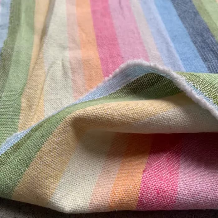 Tissu en coton et lin rayé tissé coloré, pour robes et pantalons, haut de gamme, personnalisé, matériel pour vêtements de printemps et d'automne, texturé Premium