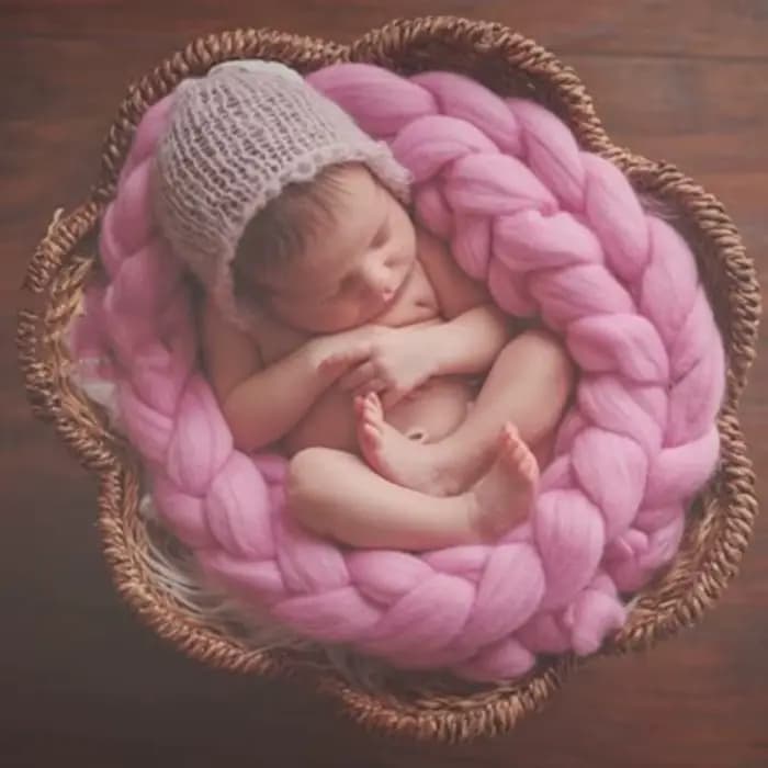Accessoires de photographie pour nouveau-nés, tapis tressé torsadé tissé à la main, couverture en laine acrylique, tapis de fond pour Photo de bébé, remplissage de panier