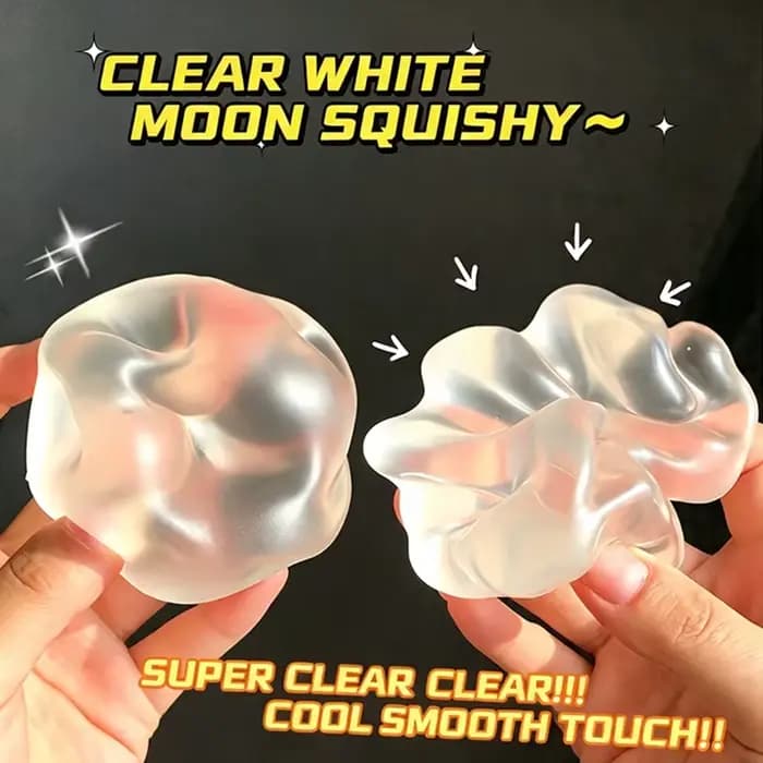 Jouet anti-stress souple et malléable en forme de lune blanche transparente, rempli de vaseline, sans rebond, pour soulager l'anxiété, se détendre, cadeau de loisirs