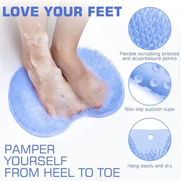 Tapis de douche pour épurateur de pieds, lave-dos, tapis de bain exfoliant, ventouses murales antidérapantes pour utilisation dans les hommes et les femmes plus propres
