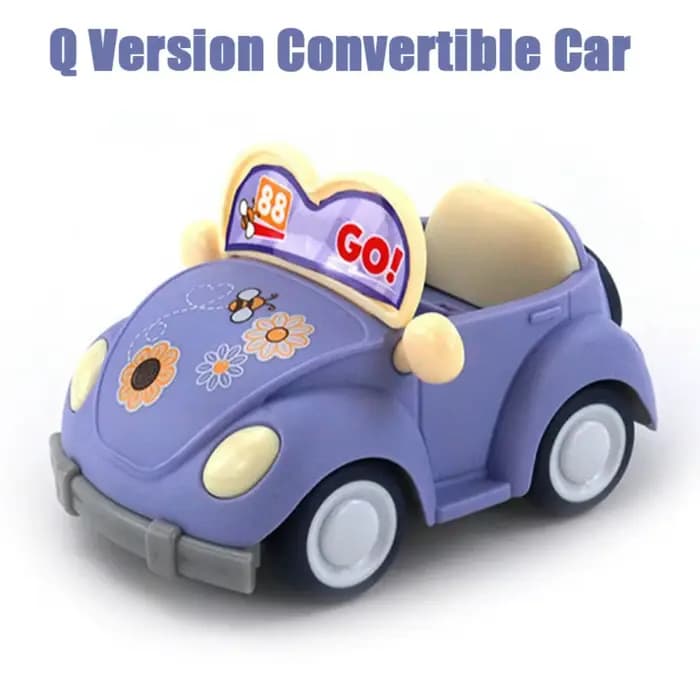 Mini forêt famille violet Q retirer voiture Convertible dessin animé meubles miniatures maison de poupée modèle ensemble jouet pour enfants cadeaux pour filles