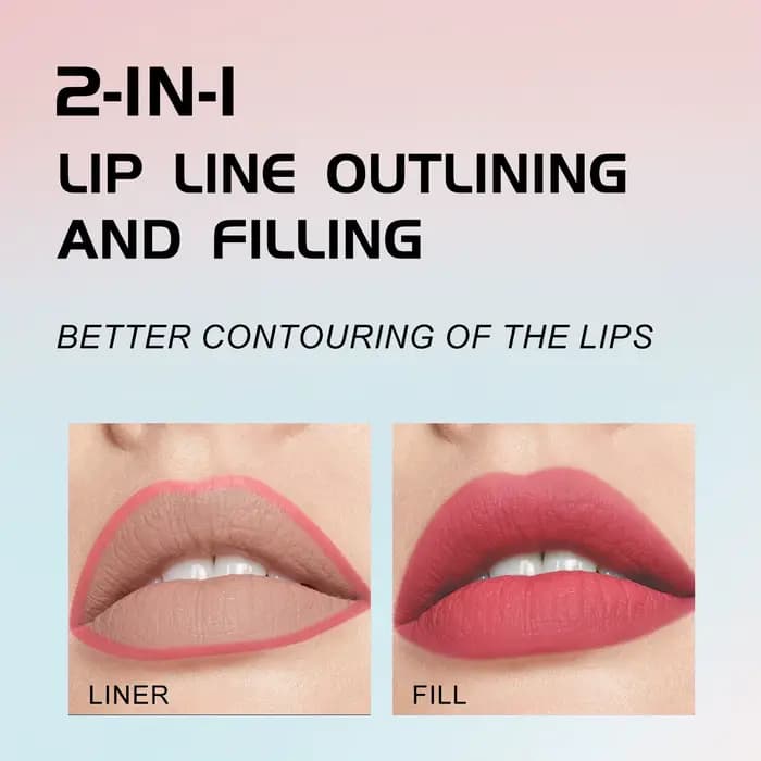 LANGMANNI Stylo liner à lèvres liquide mat velouté 12 couleurs pour la définition des contours
