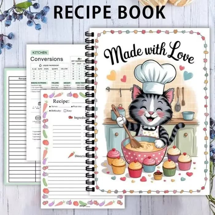 Carnet notes préparation des repas, réutilisation, avec pages détachables reliure à spirales métalliques pour des