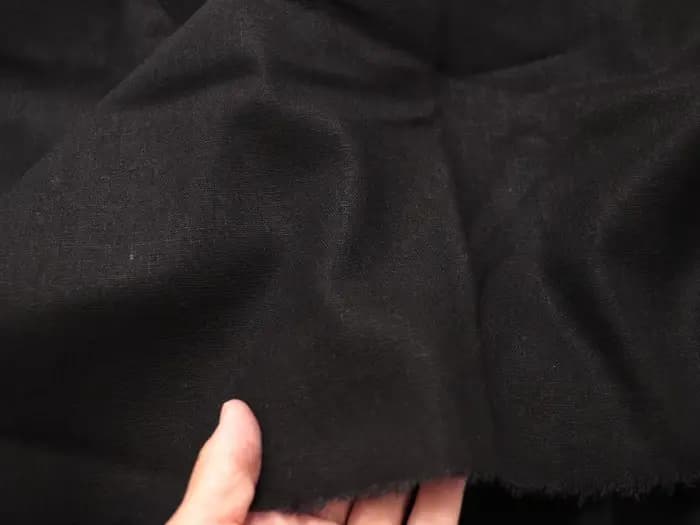 Tissu en lin naturel 100*140cm pour vêtements, textiles en coton et lin, tissu noir doux, Tecido
