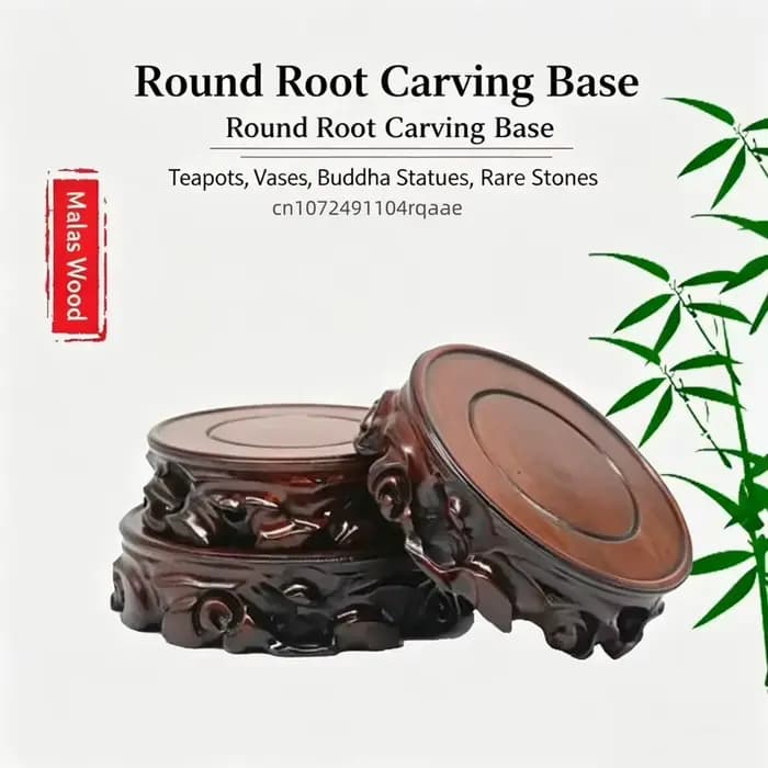 Support de Plante Rond en Bois Massif Simple, Socle Épaissi pour Pot de Fleurs, Bonsaï, Vase, Décoration d'Intérieur, Plantes Succulentes, Base de Bureau
