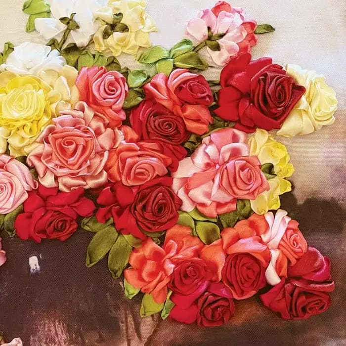 Kit de broderie au point de croix DIY, motif rose rouge, décoration murale, peinture au point de croix pour la décoration de la maison