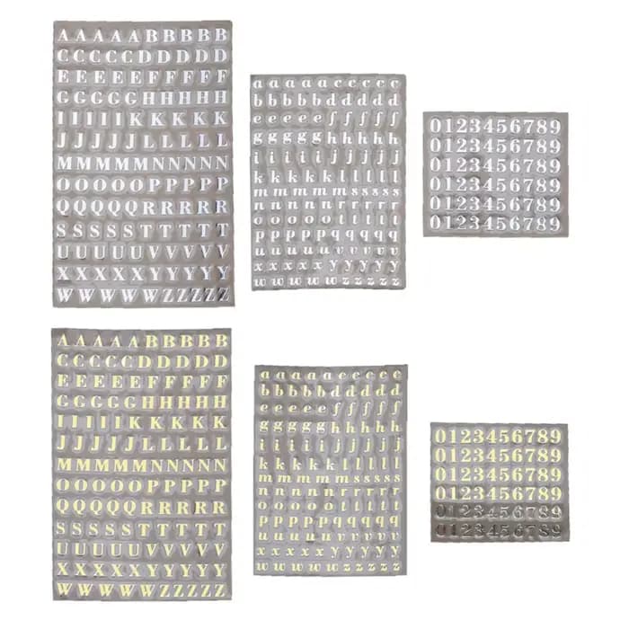 Autocollants chiffres or argent 3mm