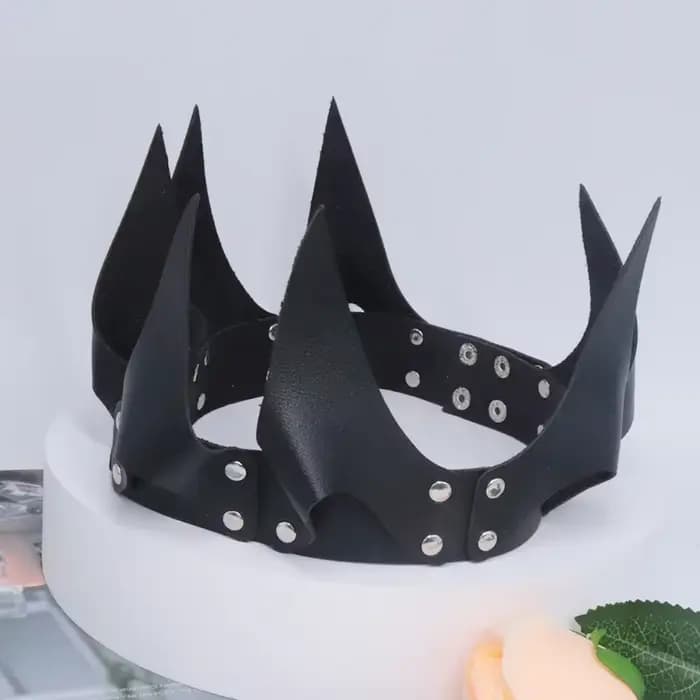 Accessoires de cosplay en cuir PU pour femmes et hommes, couronne rouge, costume de carnaval, décoration du jour de Noël, accessoire SFP, masade Tim Party
