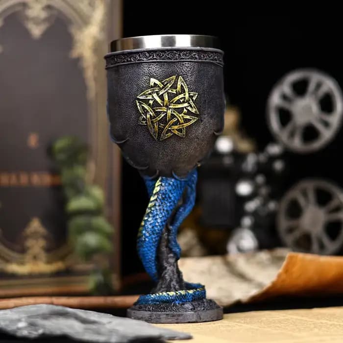 Gobelet médiéval en acier inoxydable 180 ml, tasse romantique gothique en résine Dragon Maléfique, pour vin, cocktail, bière, décoration
