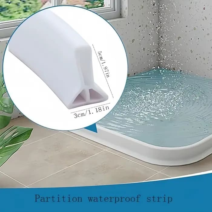Barrière d'eau de douche pliable, bande de silicone autocollante, protection anti-éclaboussures, seuil de douche flexible