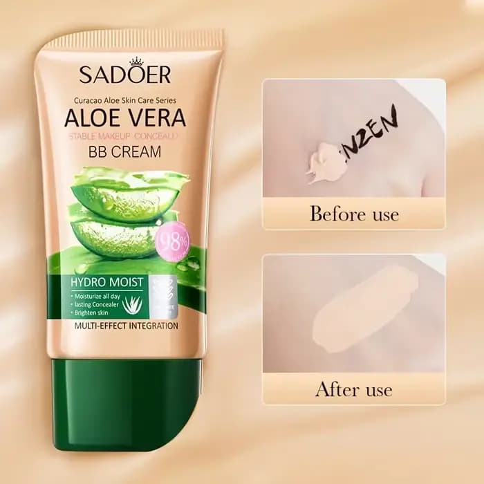 Aloe Vera BB crème-hydratant et dissimulant au collagène fond de teint à couverture complète