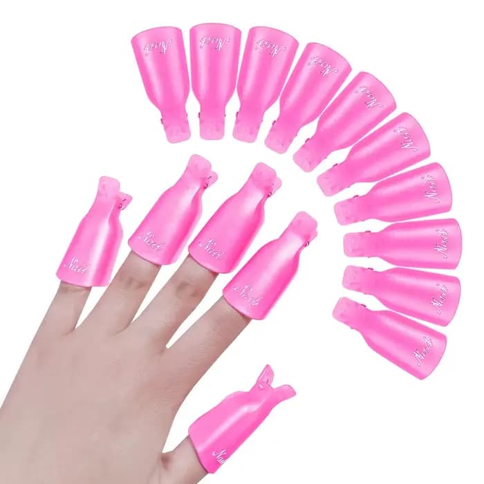 10 pièces/sac coloré acrylique manucure Art trempé capuchon pince nettoyage des ongles manucure Uv Gel vernis à ongles trempé emballage outil doigt