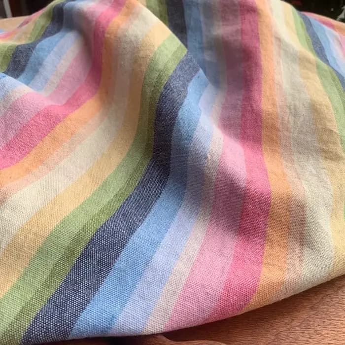 Tissu en coton et lin rayé tissé coloré, pour robes et pantalons, haut de gamme, personnalisé, matériel pour vêtements de printemps et d'automne, texturé Premium