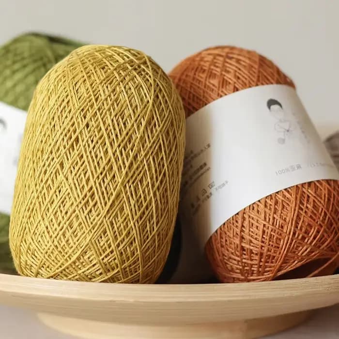 Fil de lin fin tissé à la main, châle et tapis, taie d'oreiller bricolage, matériau au beurre enveloppé avec du fil de lin fin, dentelle #5, boule de 50g