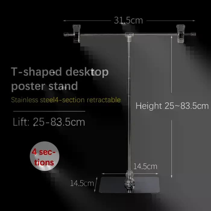 Support d'affichage pour affiches, cadre de fond en forme de T, accessoires vidéo professionnels, accessoires de photographie, support de toile de fond