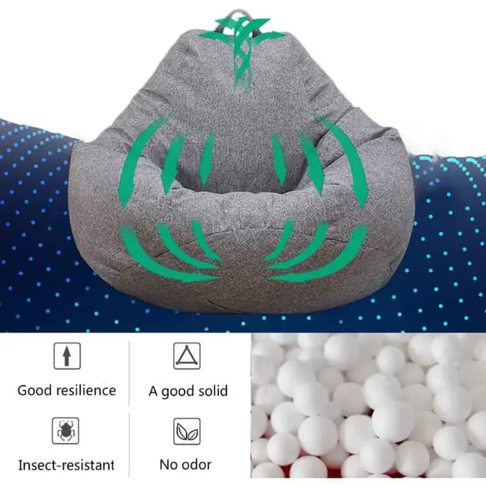 Grande housse de canapé paresseux en lin, siège inclinable, coussin de pouf, 100x120 Cm, sans remplissage, accessoire de meubles de maison confortable