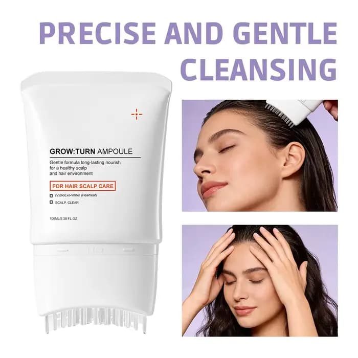 Sérum pour le soin du cuir chevelu avec brosse massante intégrée, traitement nourrissant, favorise la croissance des cheveux et réduit la perte de cheveux, répare les cheveux abîmés