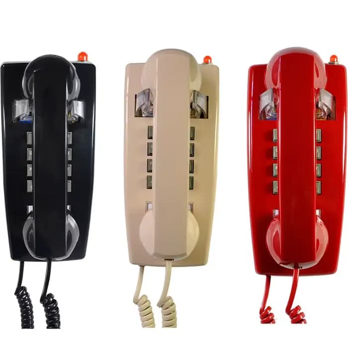 Téléphone fixe filaire mural, avec sonnerie forte et contrôle du volume du combiné, indicateur de l'appelant, flash teleEco