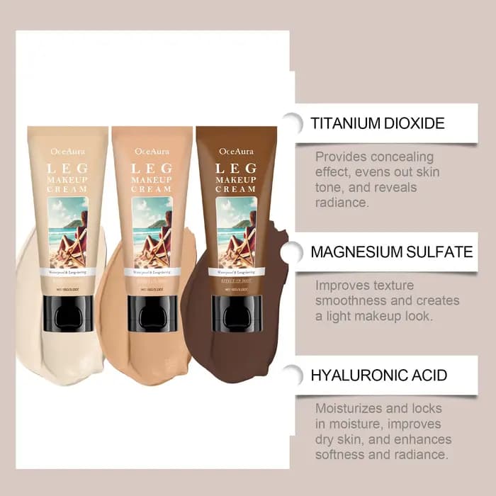 Fond de Teint Corps Effet Bronzant Maquillage Jambes Waterproof Longue Tenue Unifie