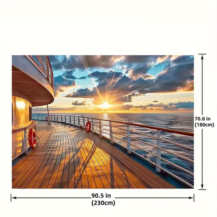 Fond de coucher de soleil sur le pont de bateau de croisière - adapté à un usage général et à la queue - beau fond pour la photographie de mer et de ciel