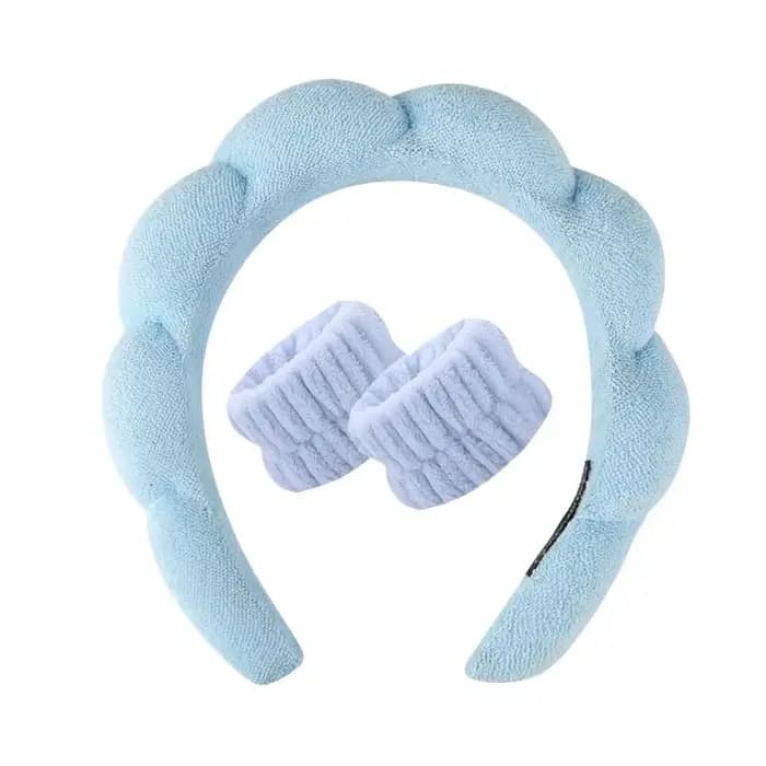 Ensemble de bandeaux doux et moelleux pour soins de la peau avec 2 bandeaux absorbants pour le nettoyage du visage, le maquillage, la douche et l'usage quotidien