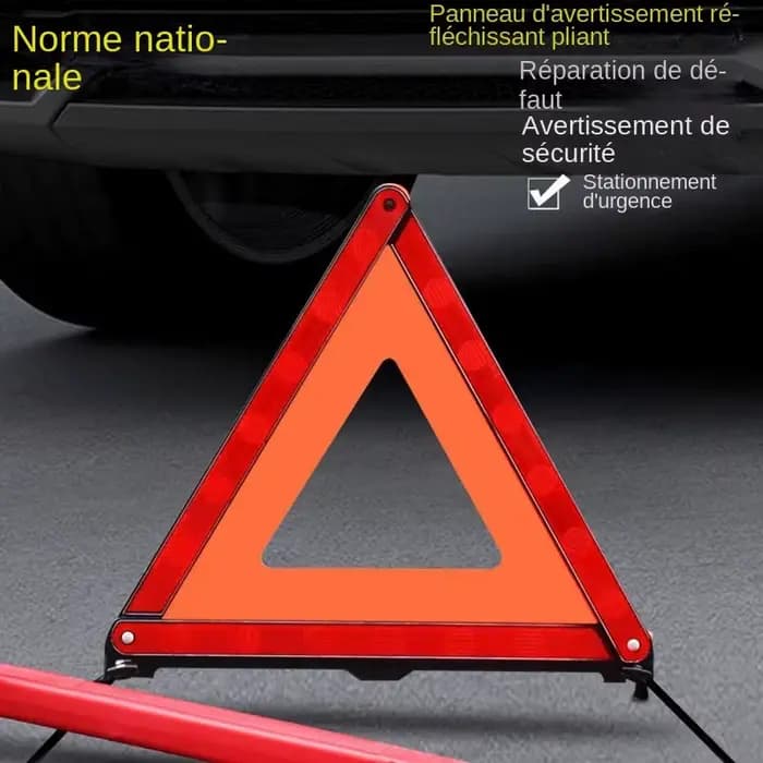 Triangle d'iode pour installation d'urgence de voiture, coulée rouge, danger pour la sécurité routière, trépied de voiture portable, réflecteur de panneau d'arrêt pliable