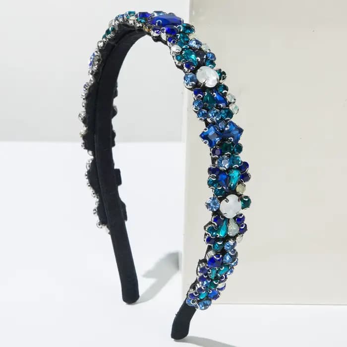 Accessoire de cheveux pour femmes, bandeau entièrement en diamant, Style palais rétro baroque européen et américain