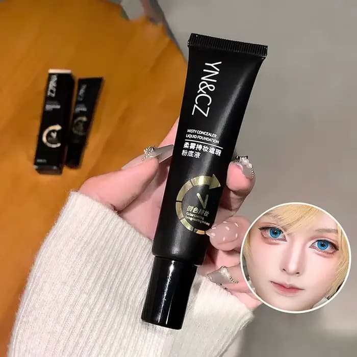 Fond de Teint Liquide Blanc Couvrance Totale pour Maquillage Gothique d'Halloween – Formule Crémeuse Haute