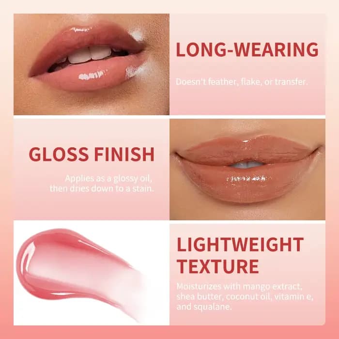 Lakerain Kulfée huile pour les lèvres hydratant longue durée 9 couleurs brillant