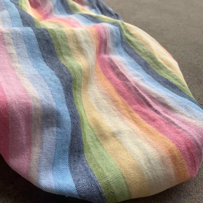 Tissu en coton et lin rayé tissé coloré, pour robes et pantalons, haut de gamme, personnalisé, matériel pour vêtements de printemps et d'automne, texturé Premium