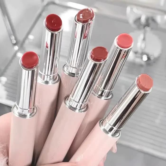 Gelée solide brillant à lèvres mignon miroir hydratant rouge marron