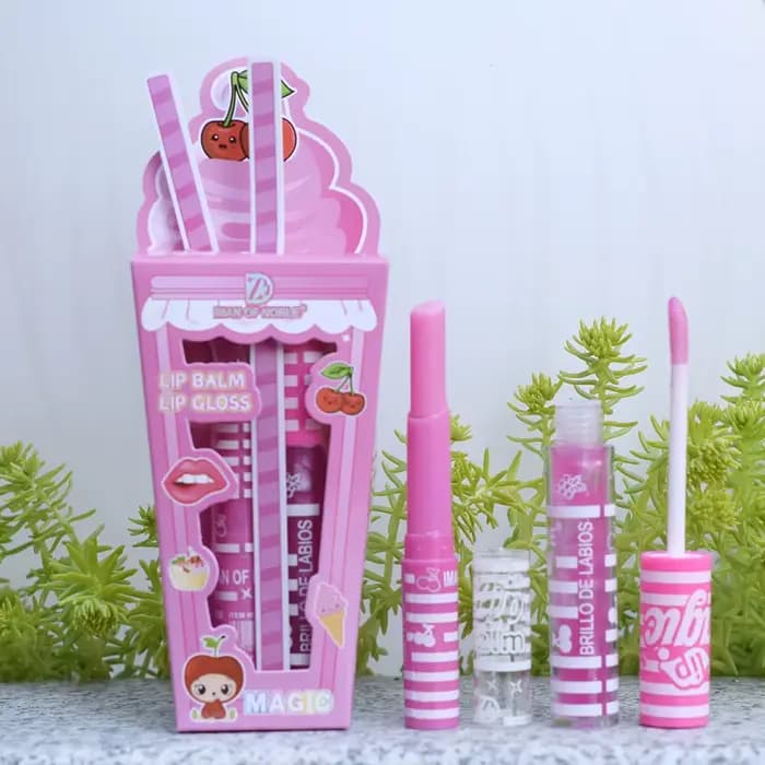 Ensemble de 2 brillants à lèvres brillants en forme de crème glacée