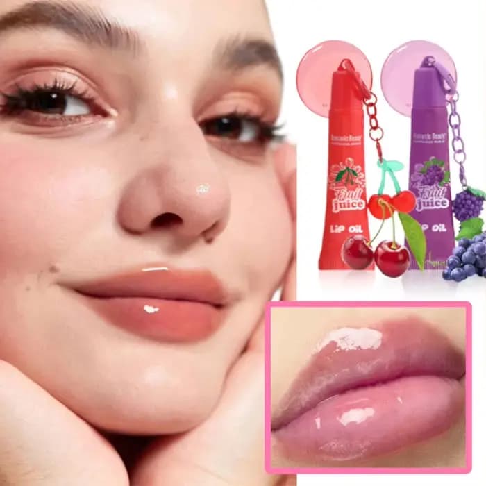 Huile à lèvres fruitée pour femme avec porte-clés – Hydratante