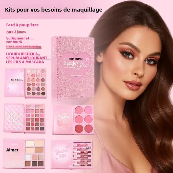 Livre magique de maquillage tout-en-un de 5 pages : kit complet avec fard à paupières multi-ombrage