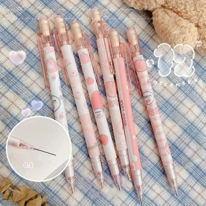 Ensemble de crayons mécaniques Kawaii, comprend 4 fils Hb de 0,5 mm et 1 recharge de tube, parfait pour l'écriture, le dessin et les croquis