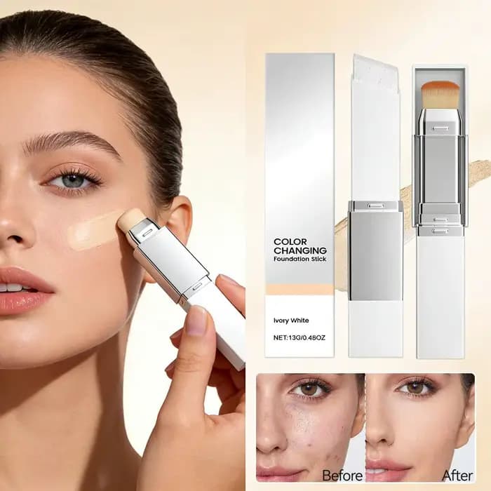 Fond de teint liquide 2 en 1, léger, hydratant, éclaircissant, changeant de couleur, pour tous les types de peau, maquillage de base