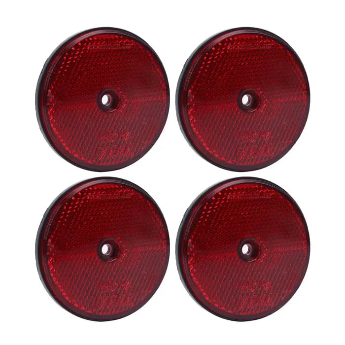 4 pièces réflecteurs ronds rouges réflecteurs de sécurité 72mm Dia boîtes aux lettres Tunnels d'allée post-voitures remorque remorque réflecteurs accessoires