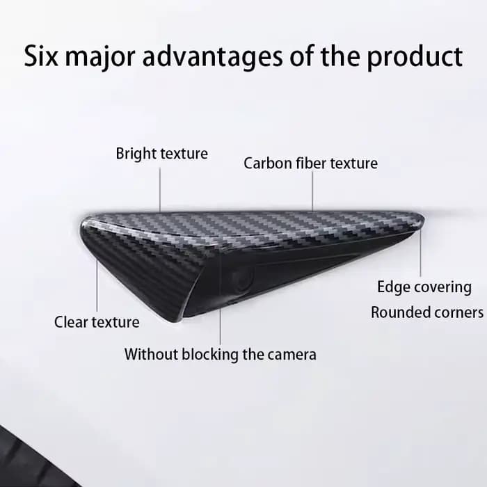 Couverture de caméra latérale en ABS à motif carbone pour Tesla Model 3 Highland 2024 Model Y Juniper 2026, accessoires autocollants pour panneau ABS