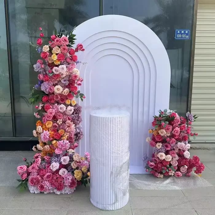 Nouveau Style arc de mariage toile de fond événement fête scène décoration décors fournitures fleur mur fond fleur toile de fond support